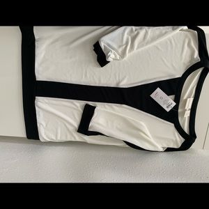 Chico’s White & Black white elegant top.